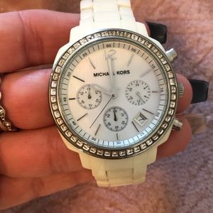 White micheal kors watch
